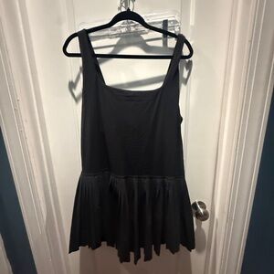 Aerie Black Pleated Athletic Dress